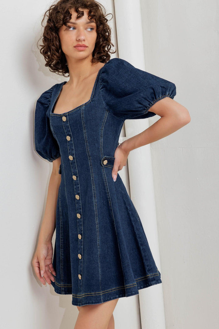 PUFF &amp; PLAY DENIM MINI DRESS