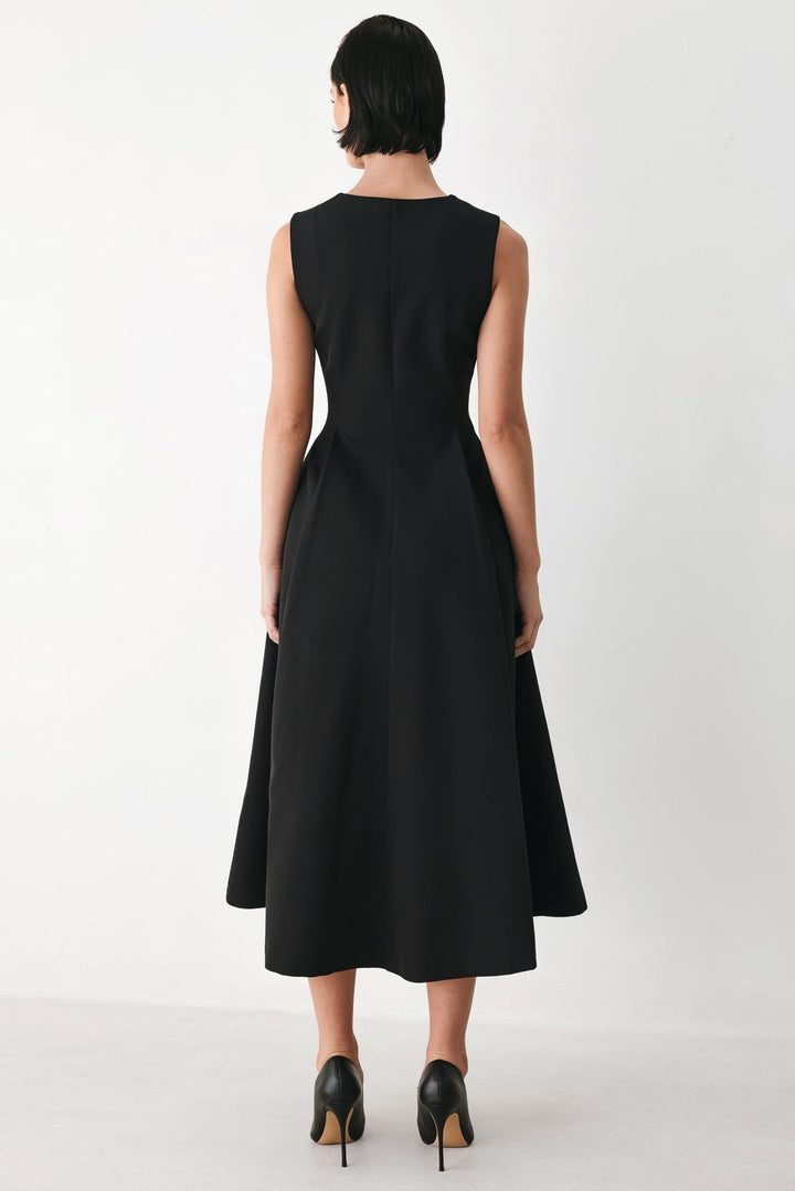 CLAY MODERN SWAY WOVEN MIDI DRESS