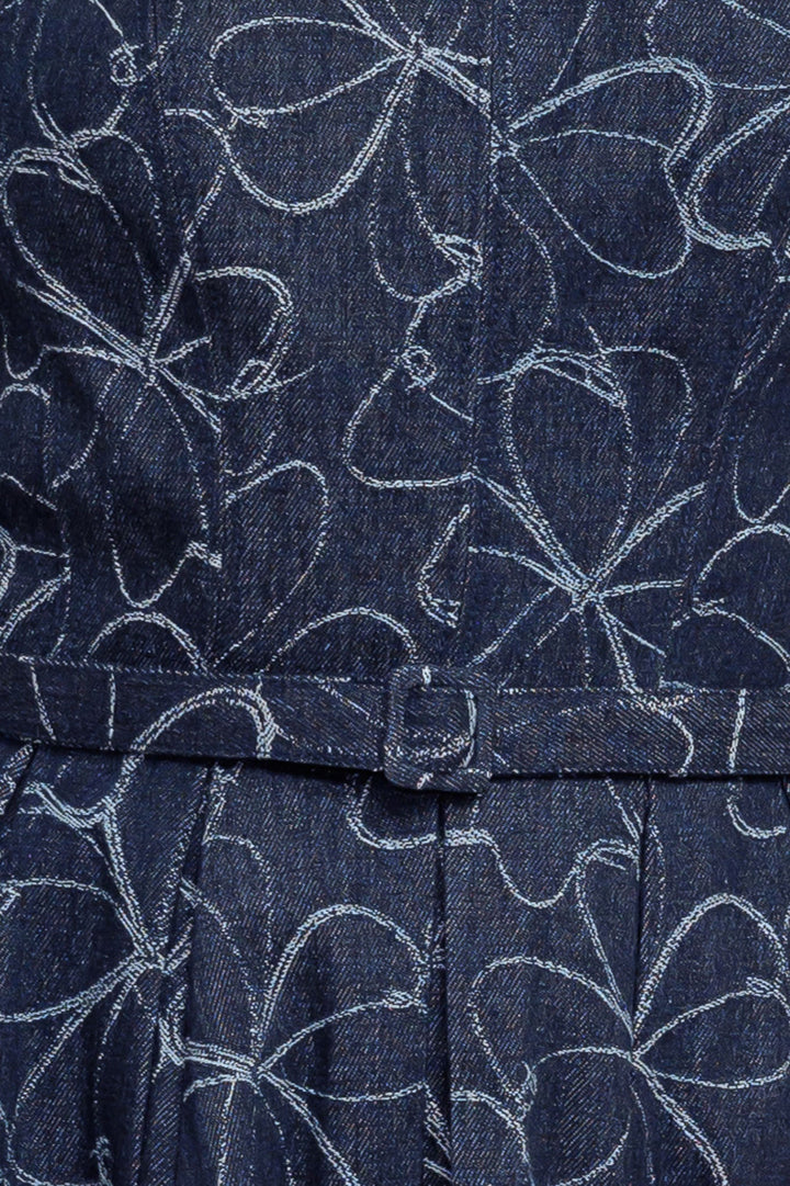 MOONDUST GARDEN DENIM MIDI DRESS