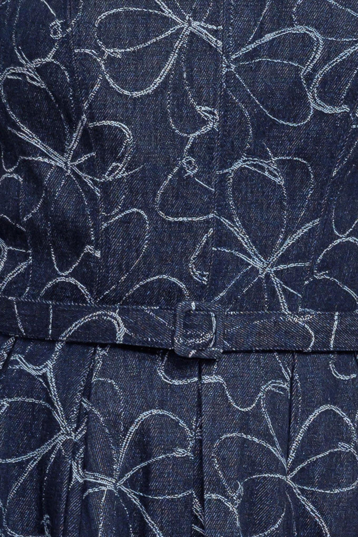 MOONDUST GARDEN DENIM MIDI DRESS