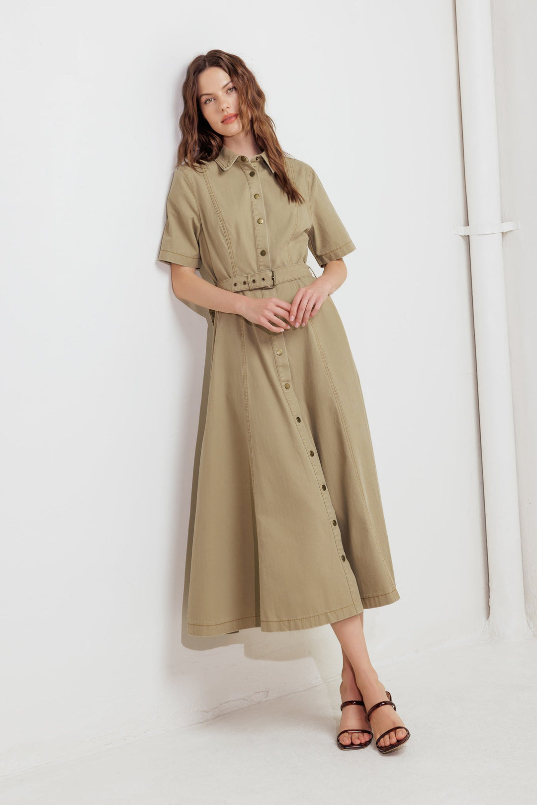 TERRACOTTA TRAIL WOVEN MIDI DRESS