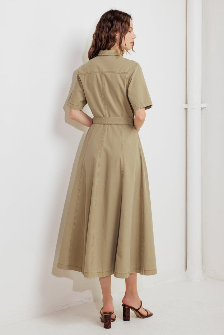 TERRACOTTA TRAIL WOVEN MIDI DRESS