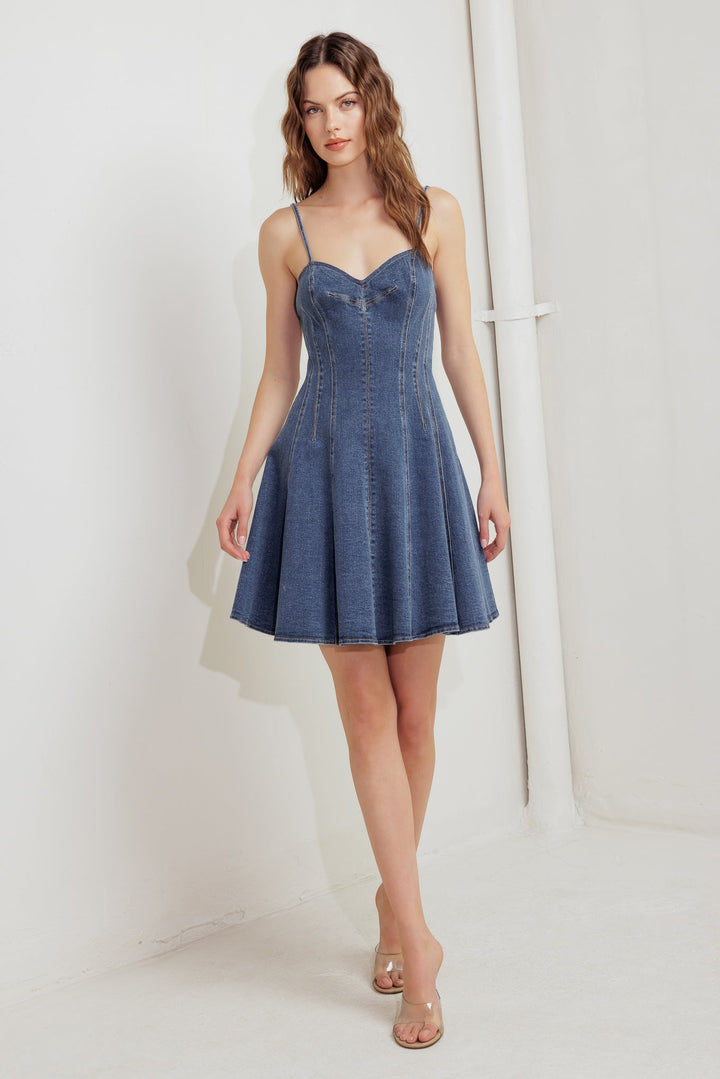 WEEKEND COMMAND DENIM MINI DRESS
