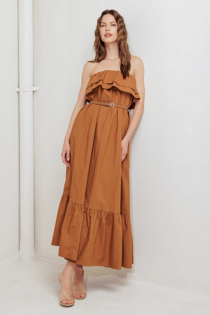 MILK & HONEY WOVEN MIDI DRESS