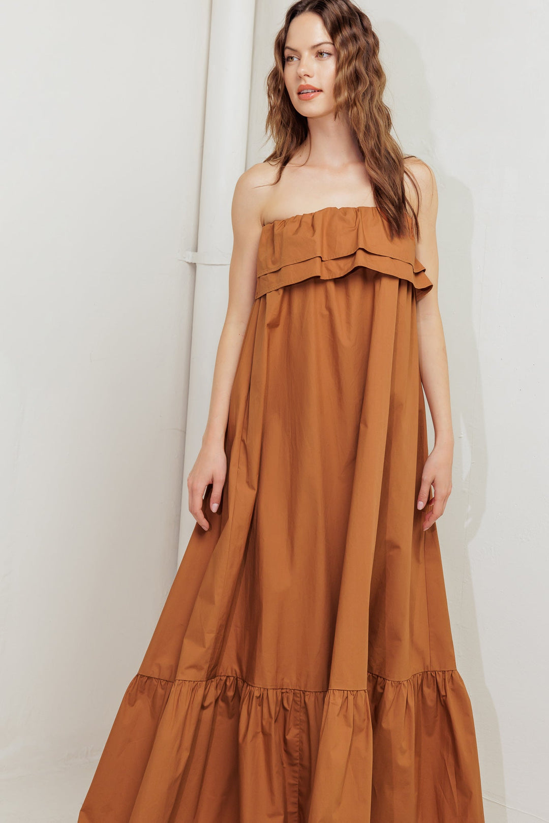 MILK & HONEY WOVEN MIDI DRESS