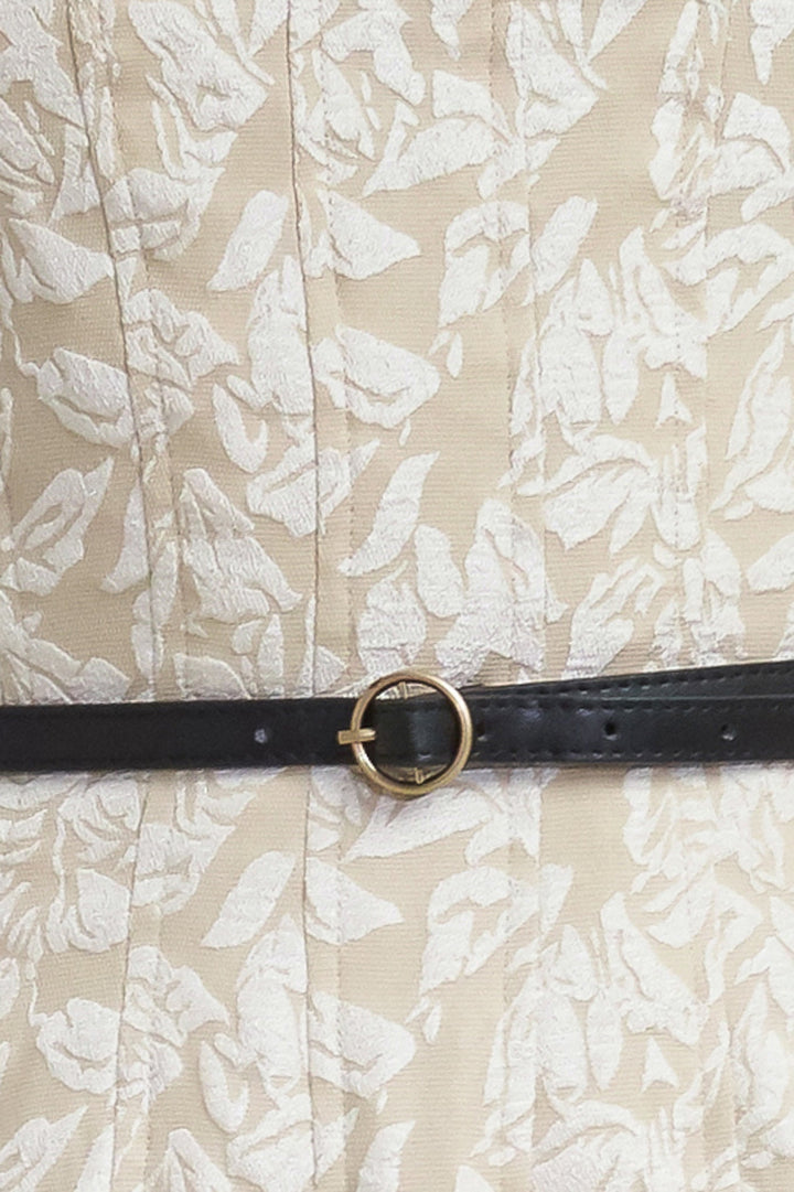 WHISPER LEAF WOVEN MIDI DRESS