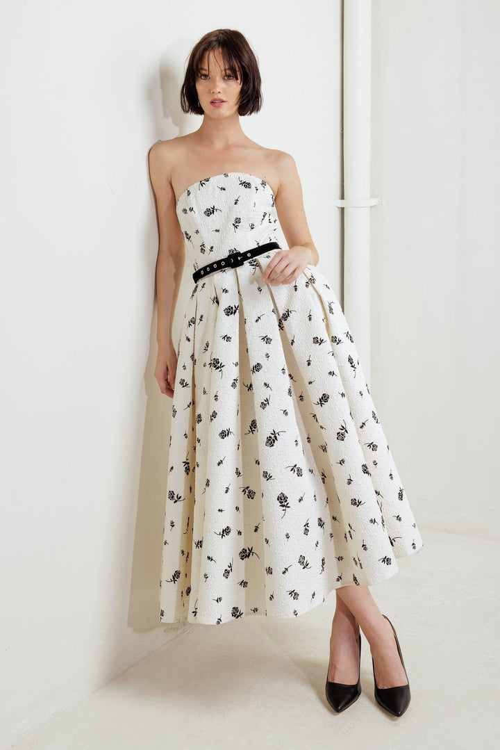 LOVELY CULTIVATED WOVEN MIDI DRESS
