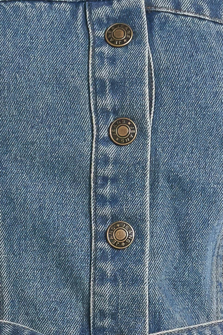 MIDNIGHT VOLUME DENIM MIDI DRESS