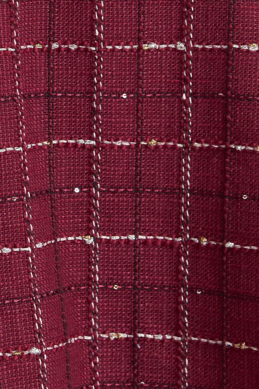 TWEED DOLL WINE WOVEN MINI DRESS