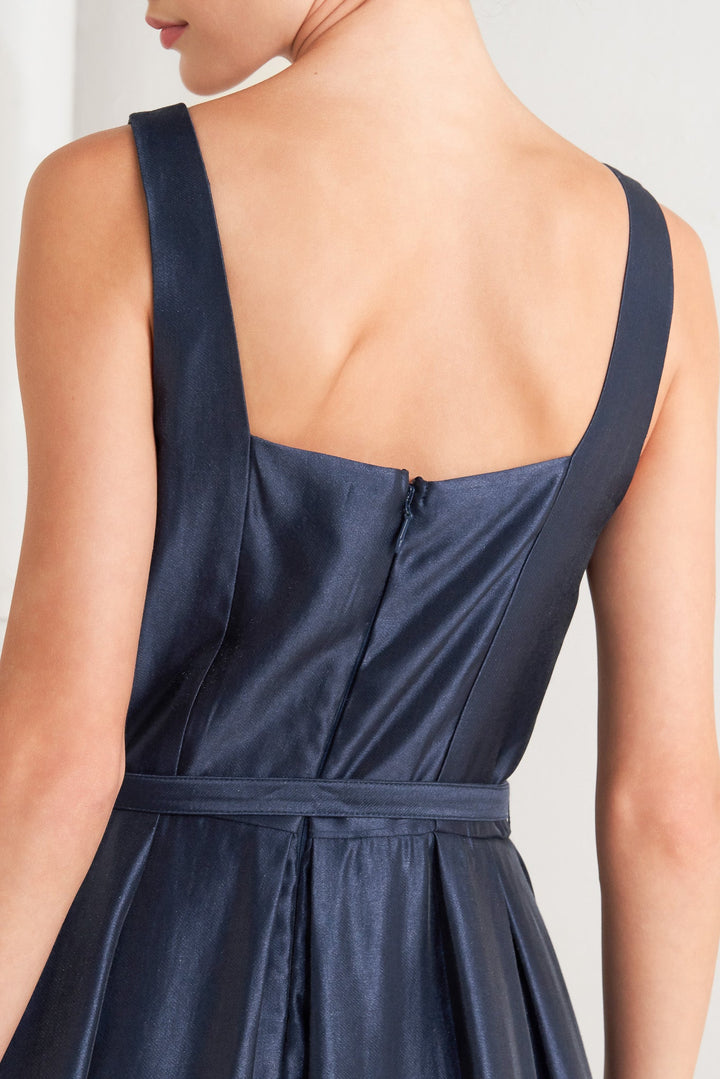 FEMME SILHOUETTE WOVEN MIDI DRESS