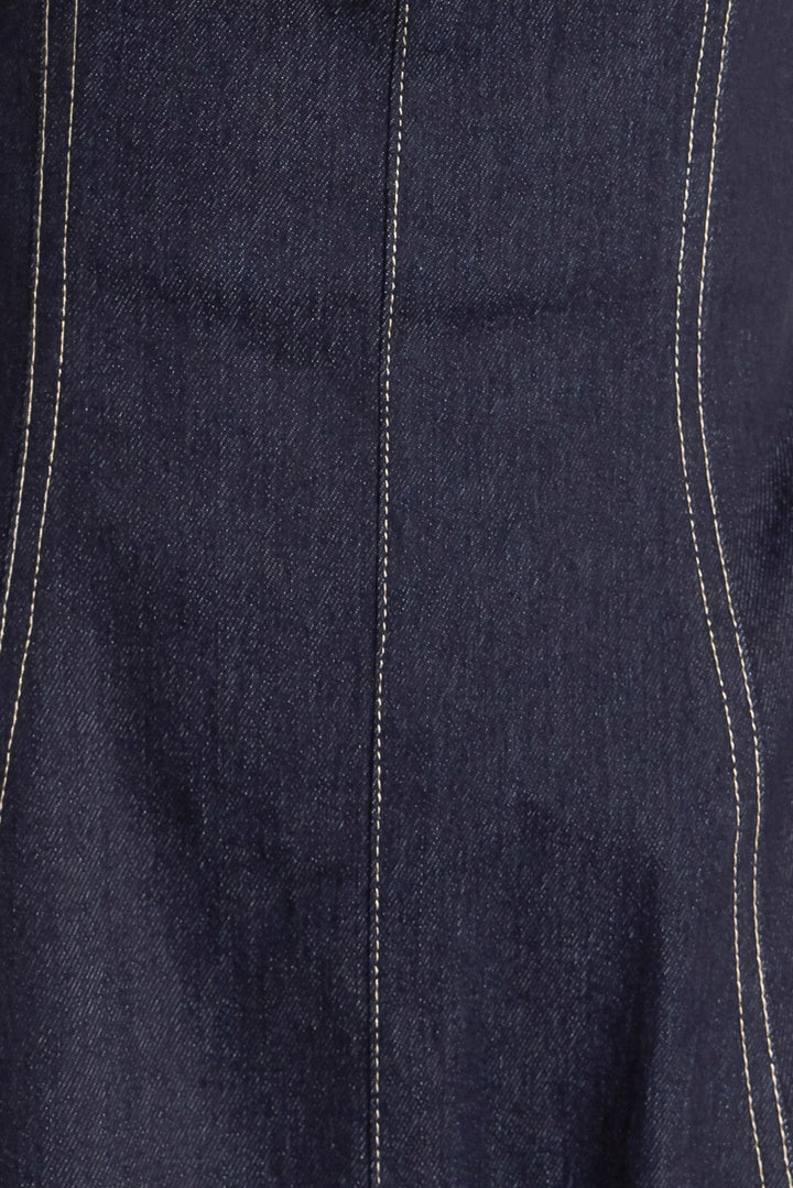 RAW ELEGANCE DENIM MIDI DRESS