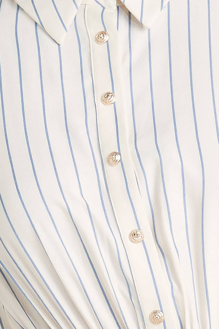 SUNDAY STRIPE WOVEN MIDI DRESS