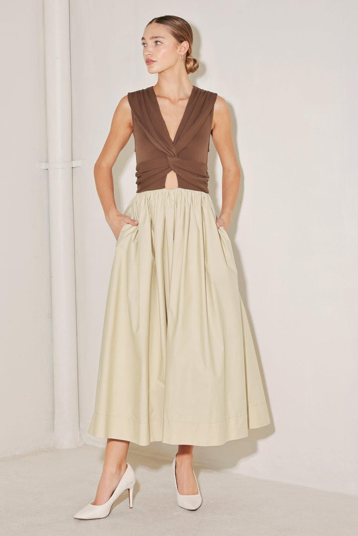 ANGEL VEIL SOLID MIDI DRESS