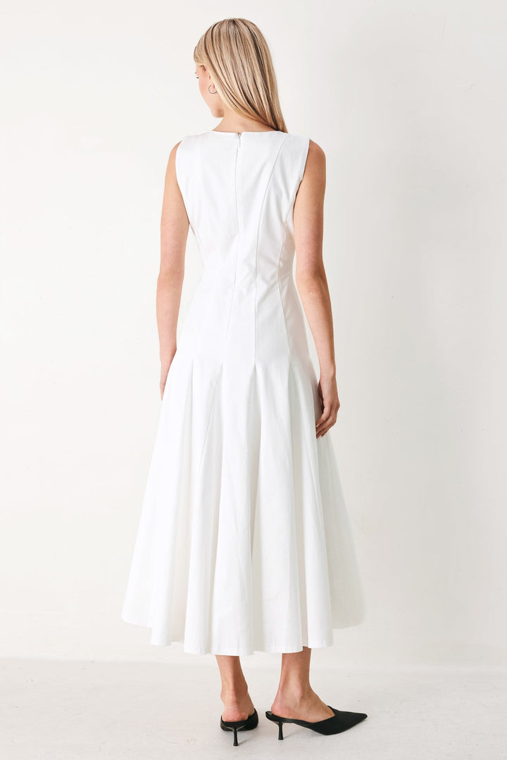 REFINED BEAUTY WOVEN MIDI DRESS