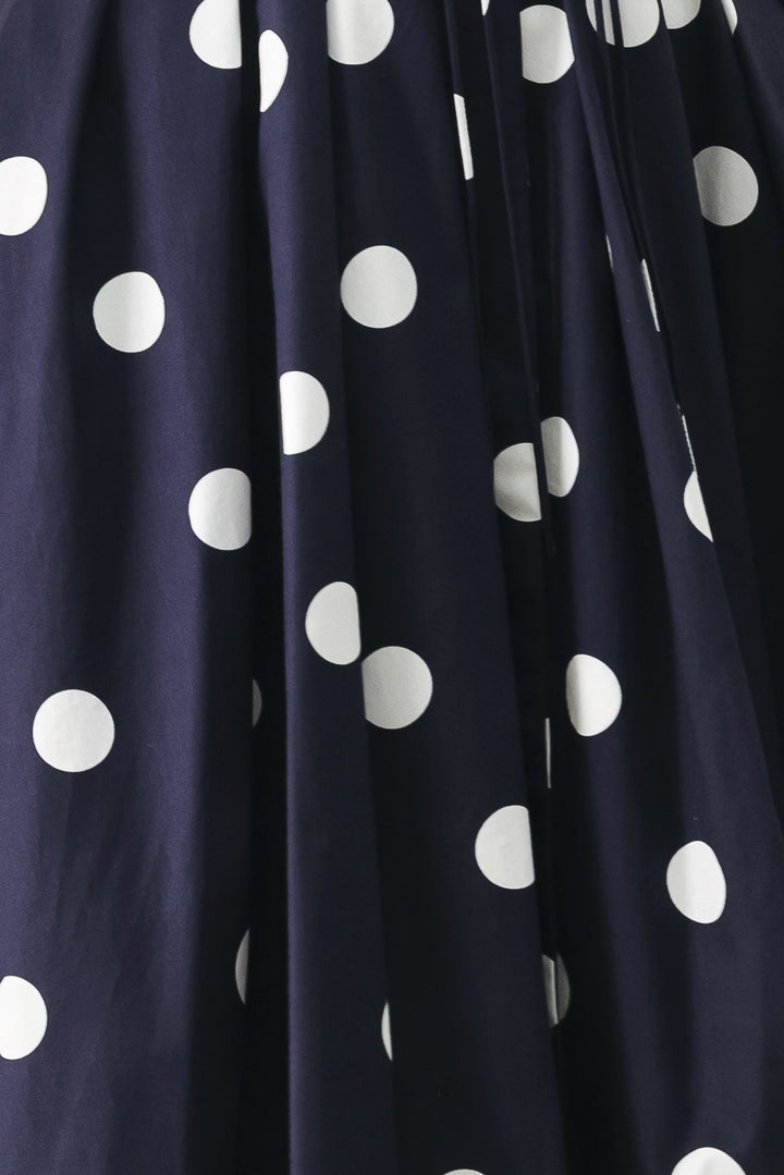 BLUE MOON DOT WOVEN MIDI DRESS