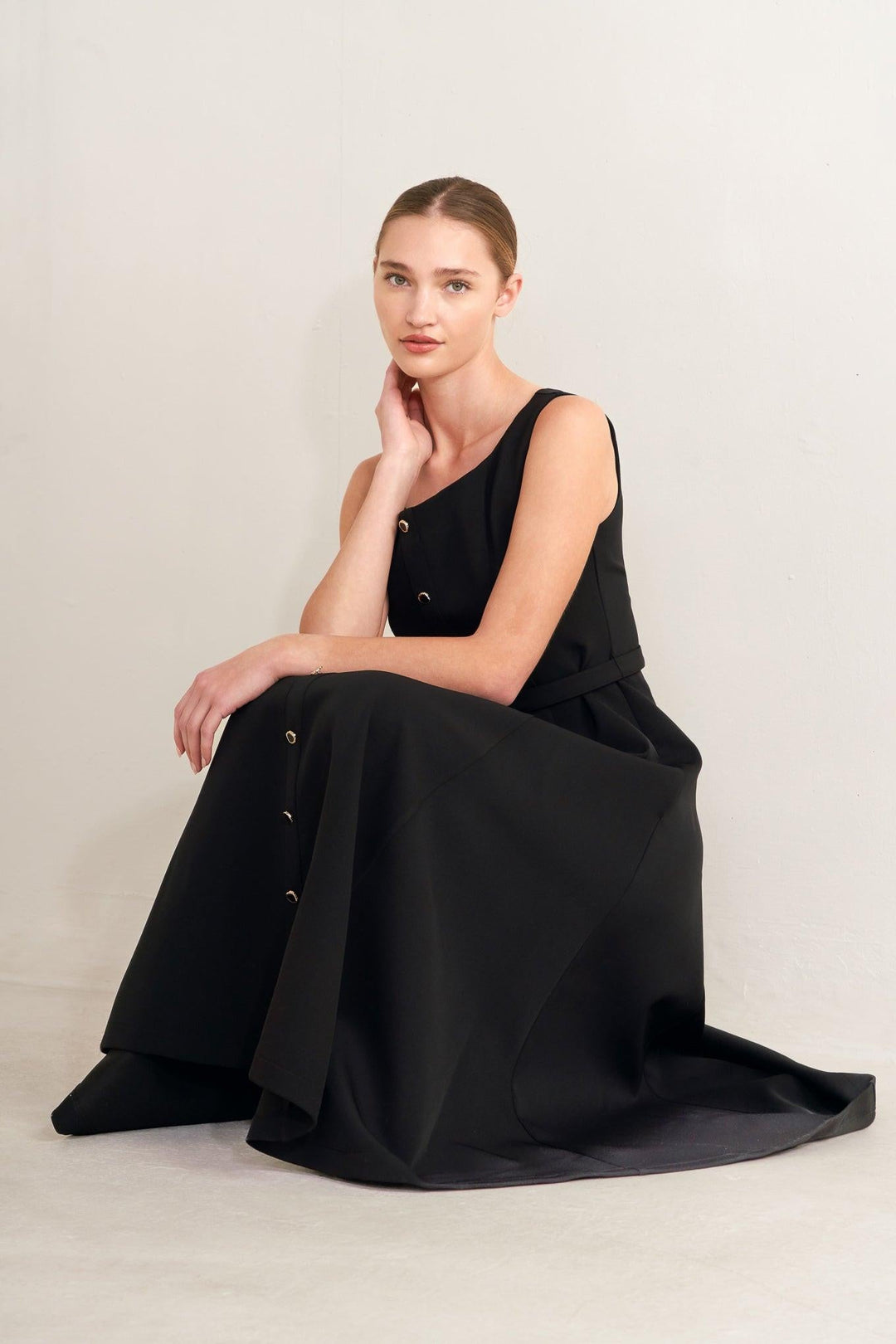 PARIS AFTER DARK WOVEN MIDI DRESS