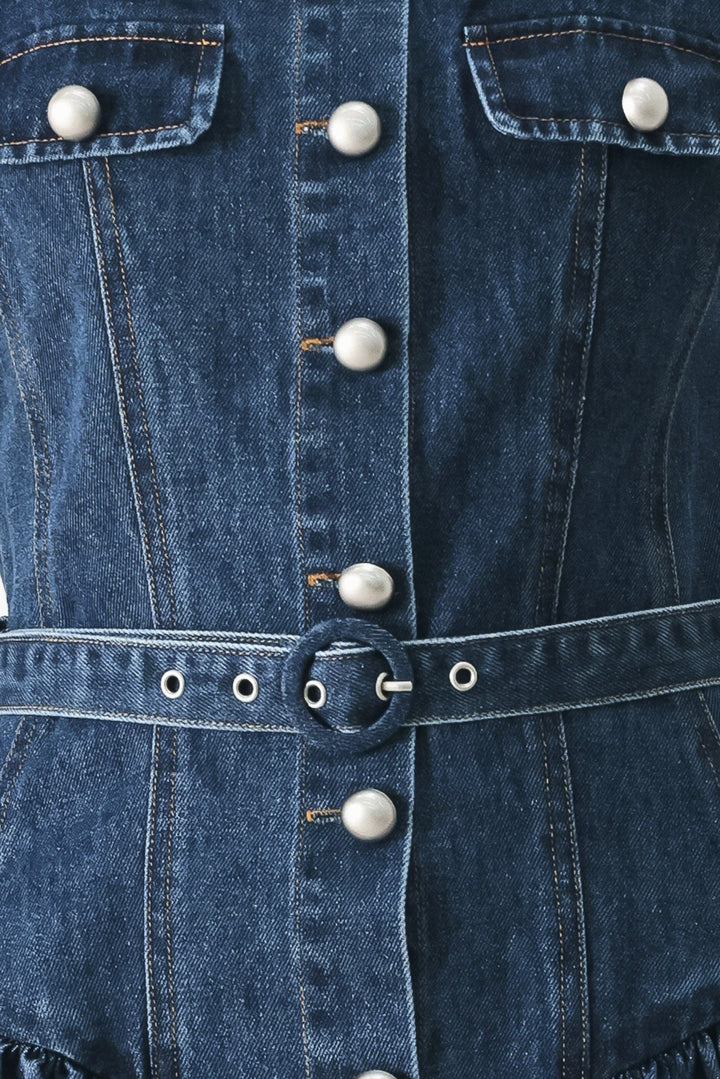 BABY BLUE LOVE DENIM MINI DRESS