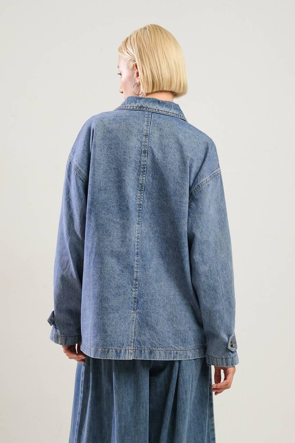 BREATHTAKING CHARM DENIM MIDI JACKET