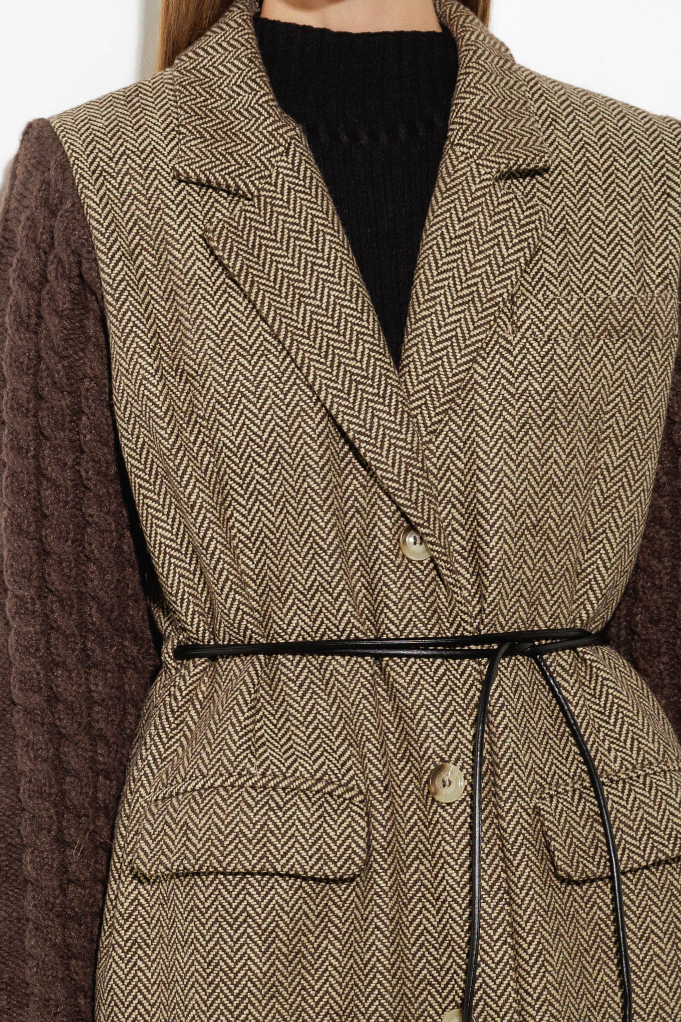 SPLASH OF JOY TWEED SWEATER COMBINATION COAT