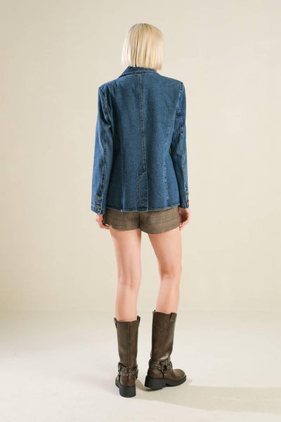 HOT TO GO DENIM BLAZER