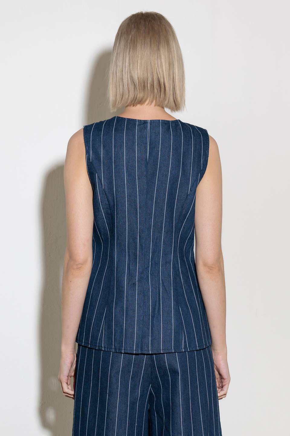 HOLD JOY IN INDIGO WOVEN VEST