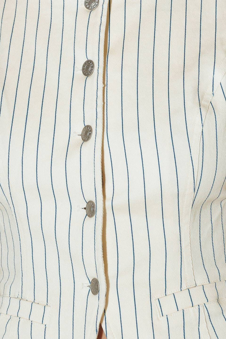 COFFEE RUN STRIPED WOVEN VEST
