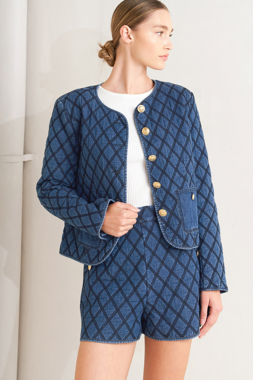 MODERNLUXE QUILTED WOVEN JACKET