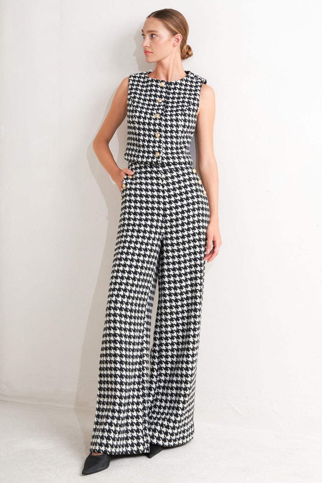 METRO ICON WOVEN HOUNDSTOOTH VEST