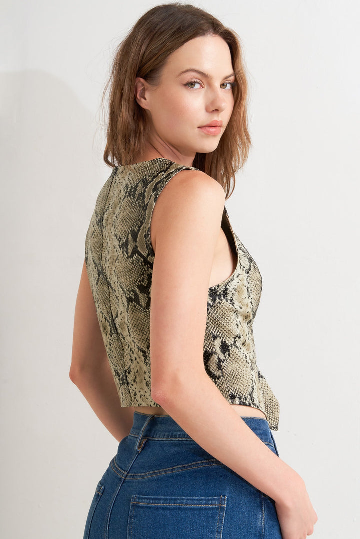 GLAM VENOM FAUX LEATHER VEST