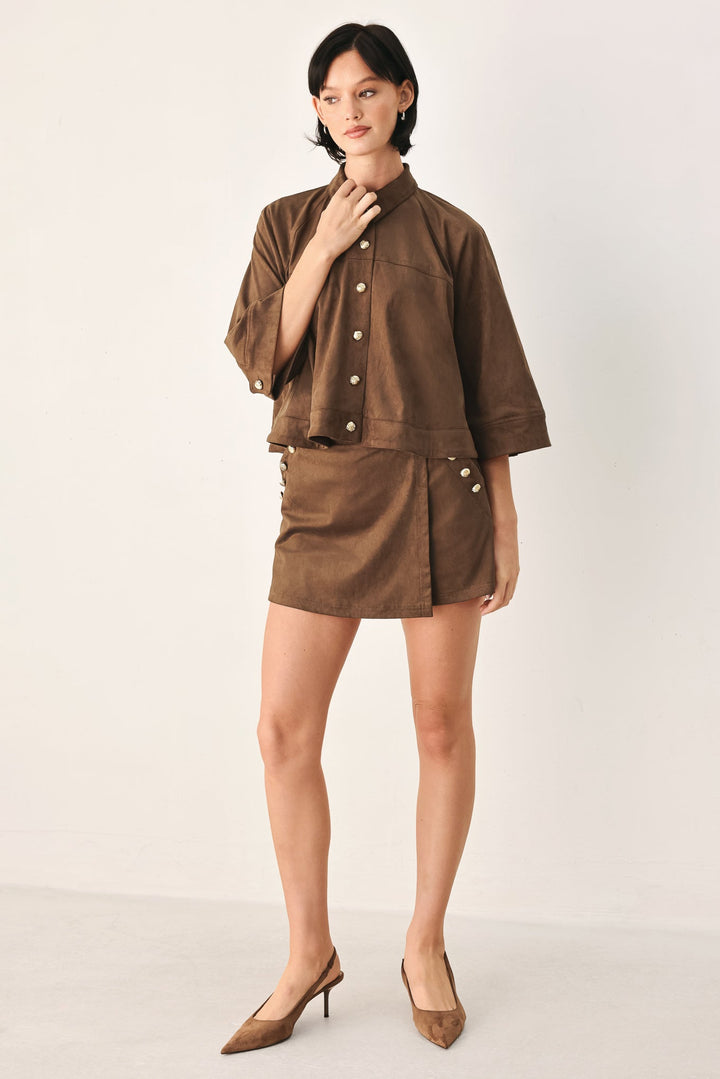 SUEDE ESCAPE CROPPED JACKET