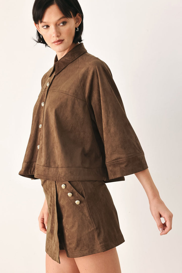 SUEDE ESCAPE CROPPED JACKET
