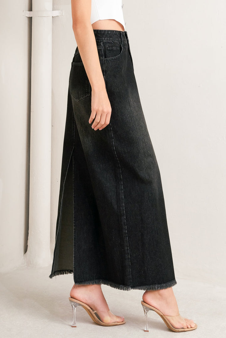 TALK ABOUT BEAUTY DENIM MIDI SKIRT