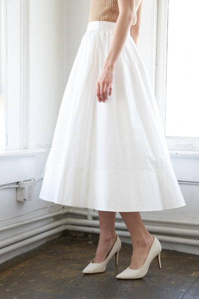 HOLDING ON TIGHT POPLIN MIDI SKIRT