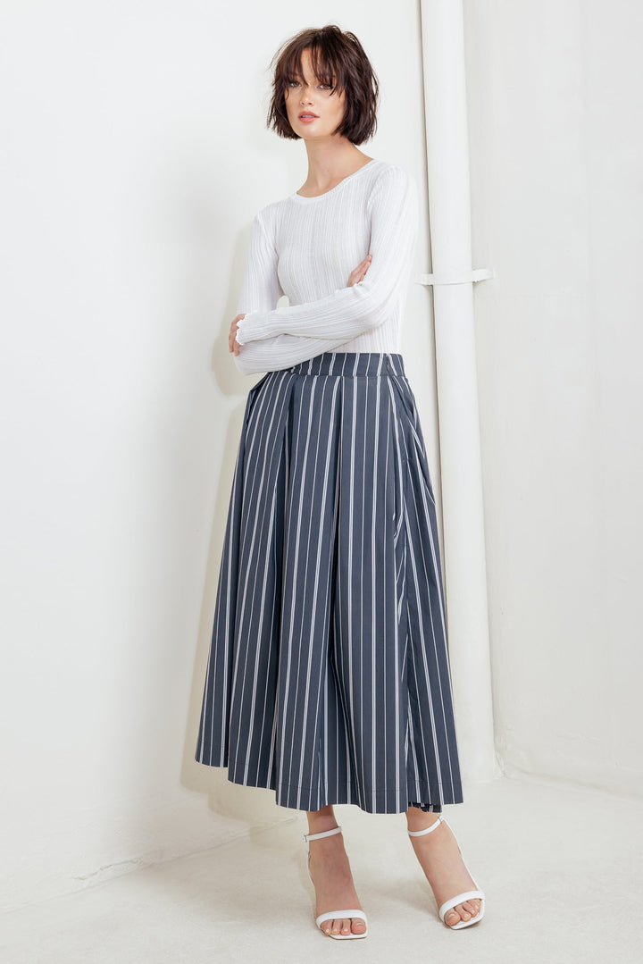 BEHIND THE GRIN WOVEN MIDI SKIRT