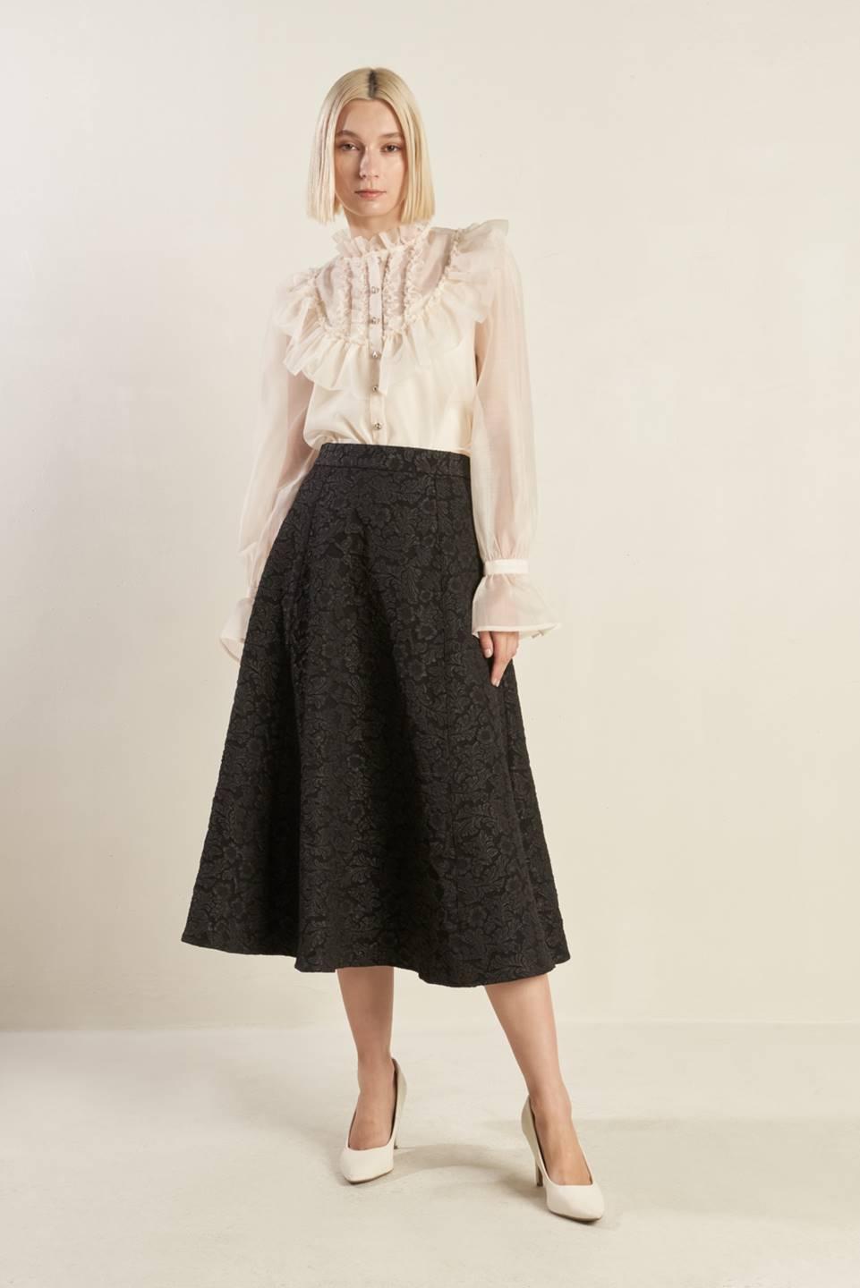 FOREVER DAYDREAMING WOVEN MIDI SKIRT