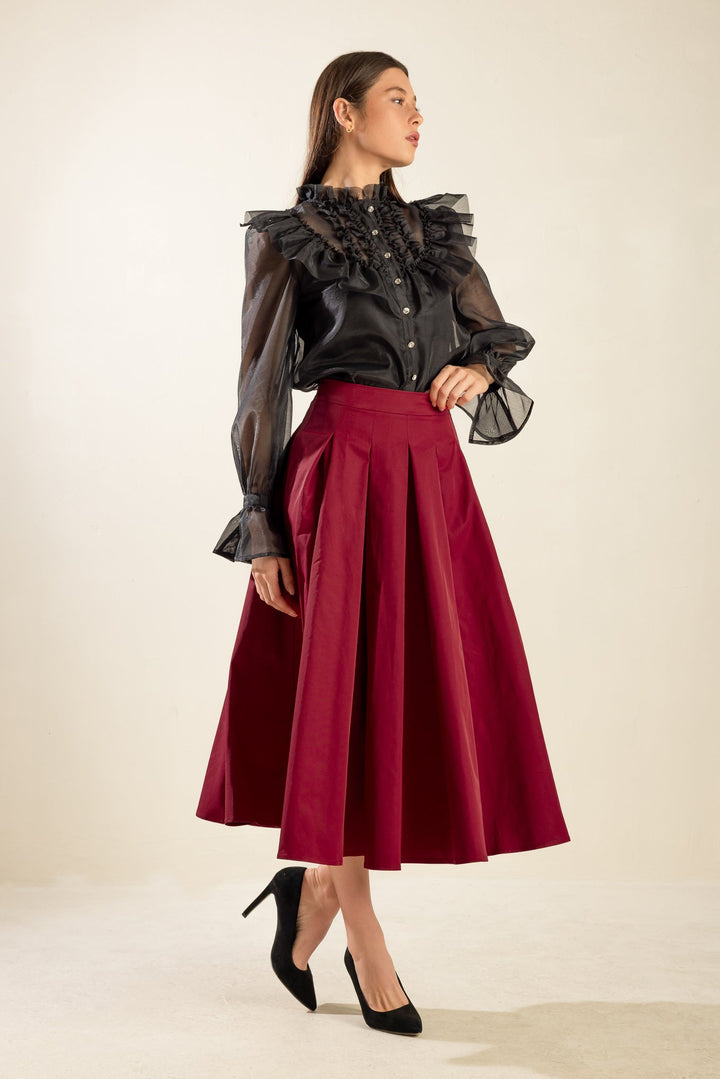 DANCE WITH DESTINY WOVEN MIDI SKIRT