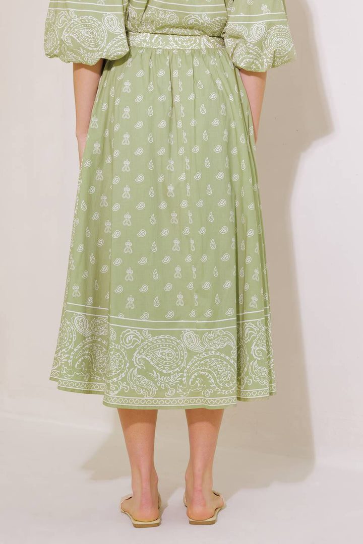 THE MORE THE MERRIER WOVEN FULL MIDI SKIRT