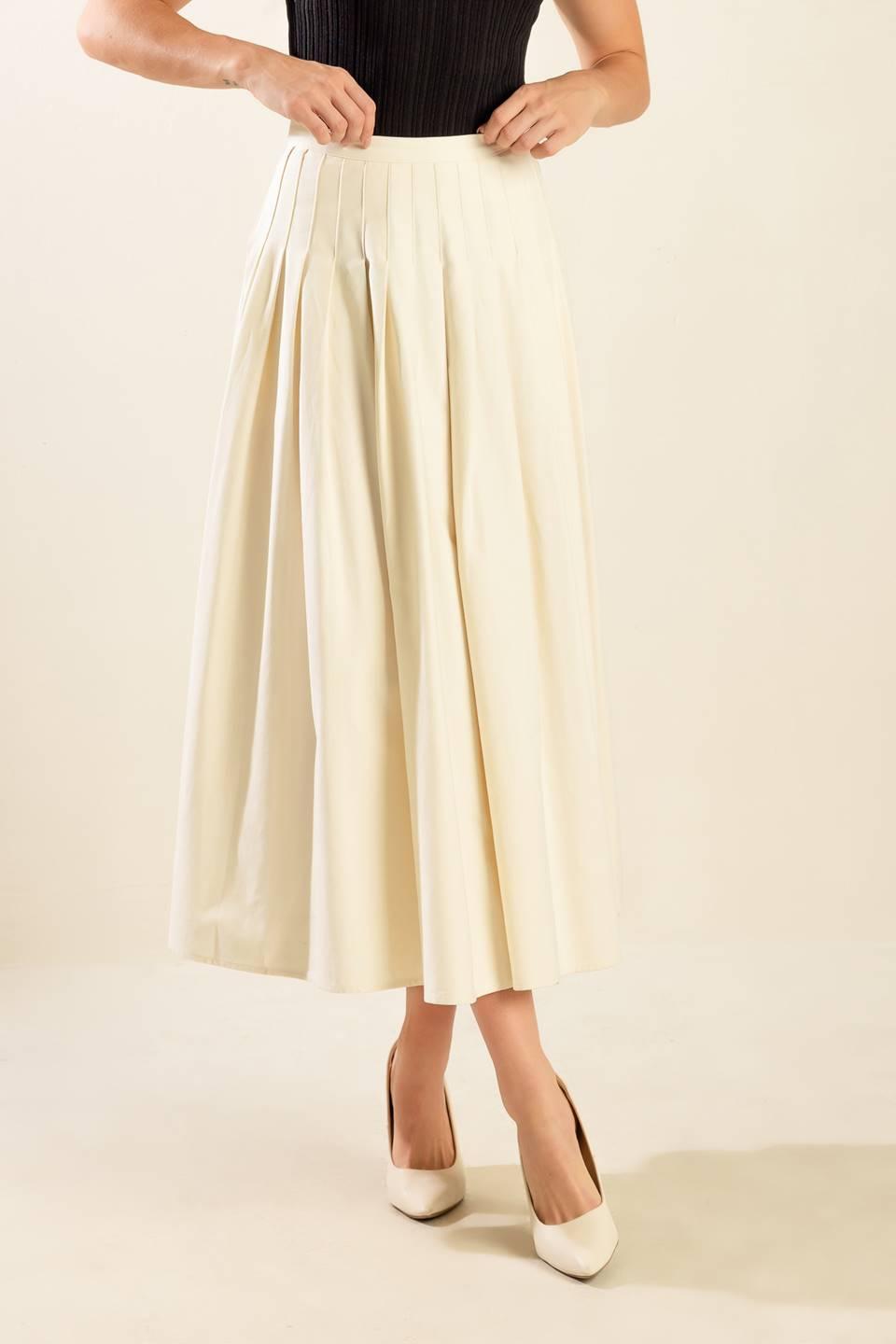 FLEETING FAUNA WOVEN MIDI SKIRT