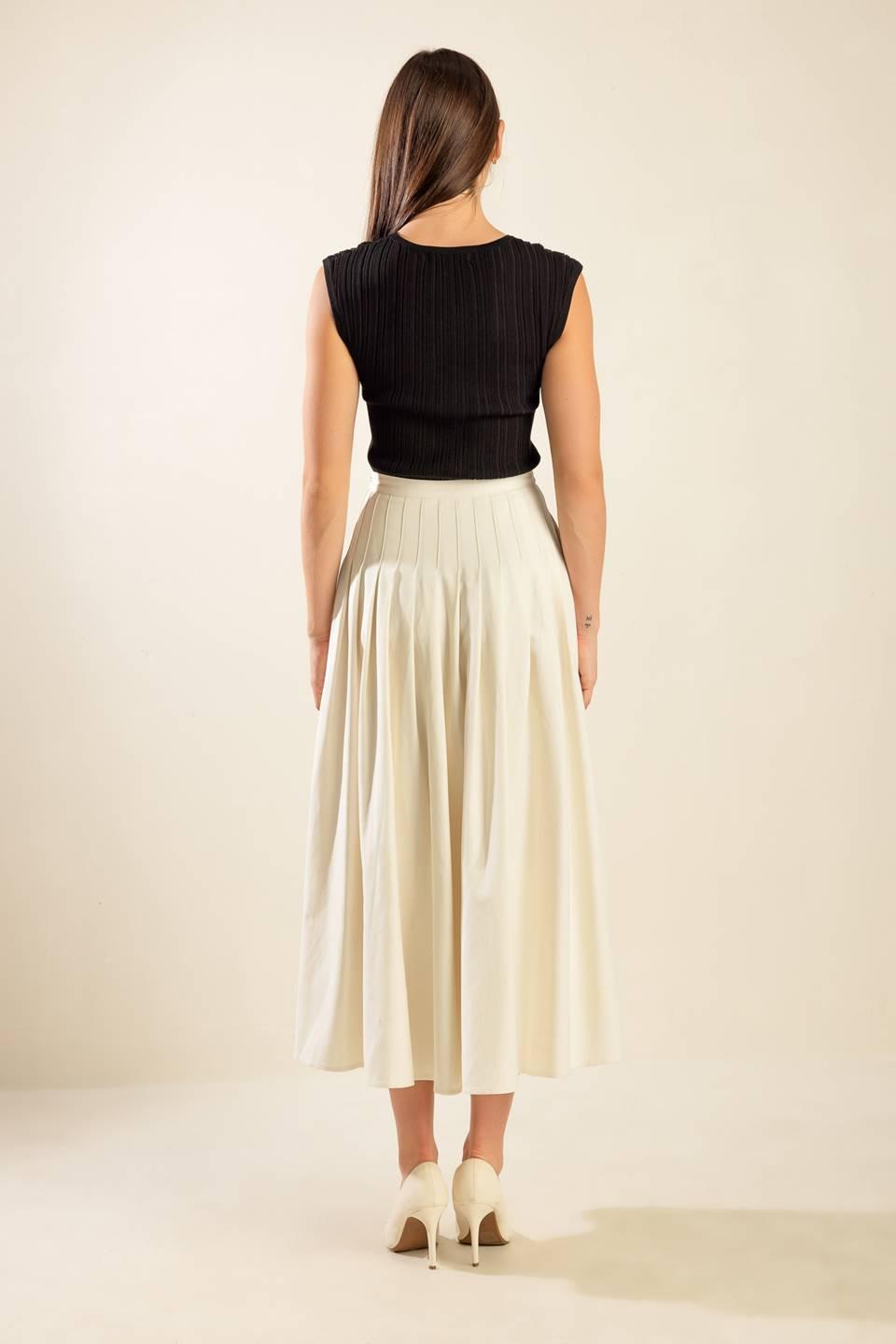 FLEETING FAUNA WOVEN MIDI SKIRT