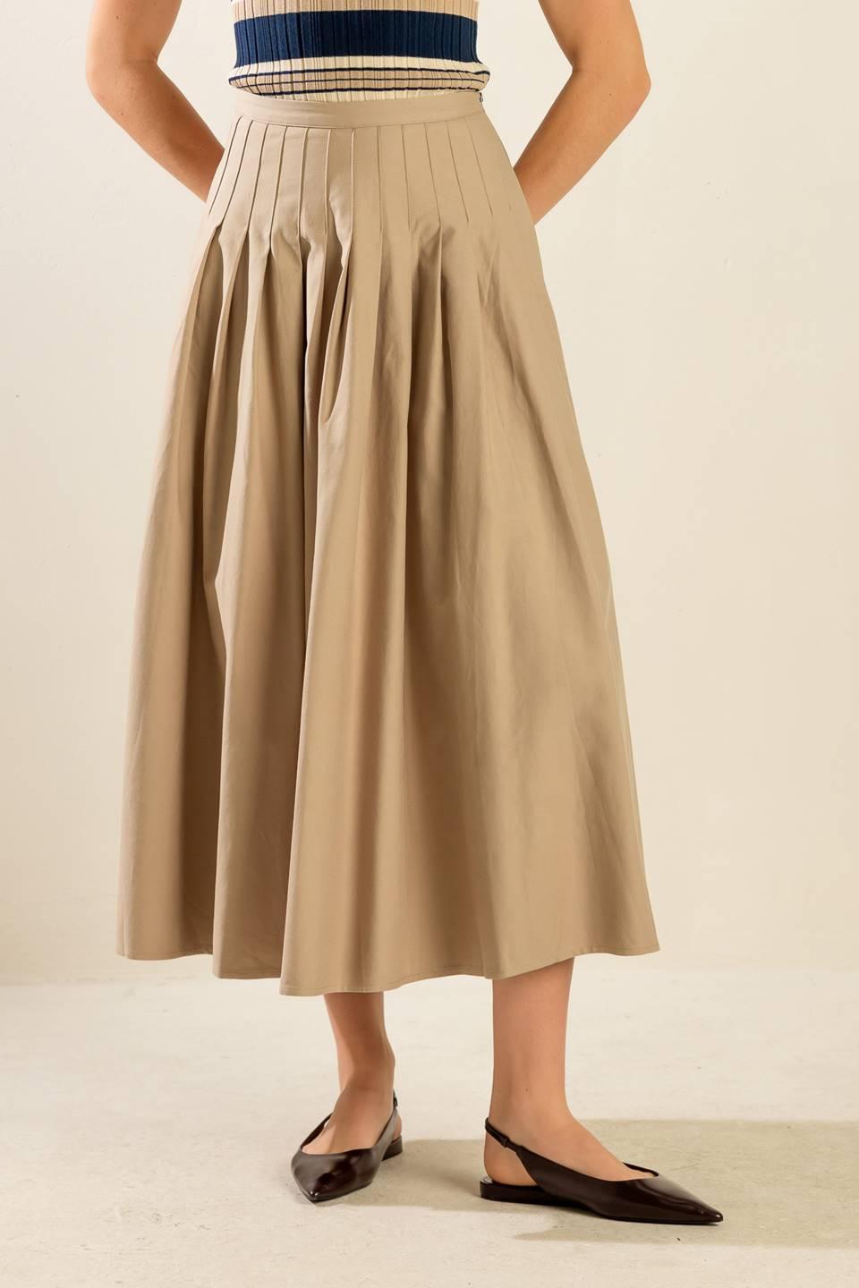 FLEETING FAUNA WOVEN MIDI SKIRT