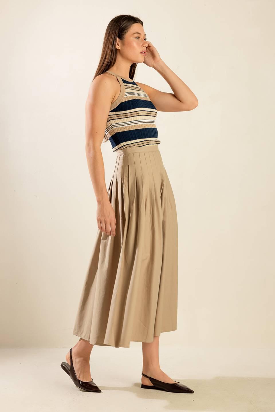 FLEETING FAUNA WOVEN MIDI SKIRT