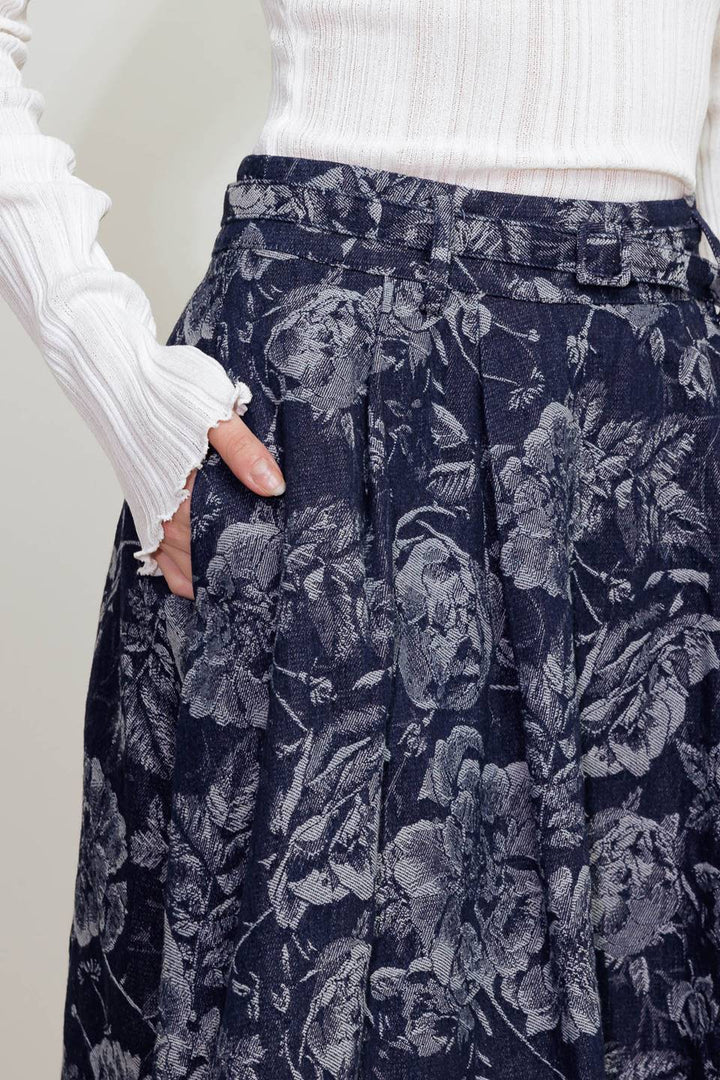 URBAN MUSE JACQUARD DENIM SKIRT
