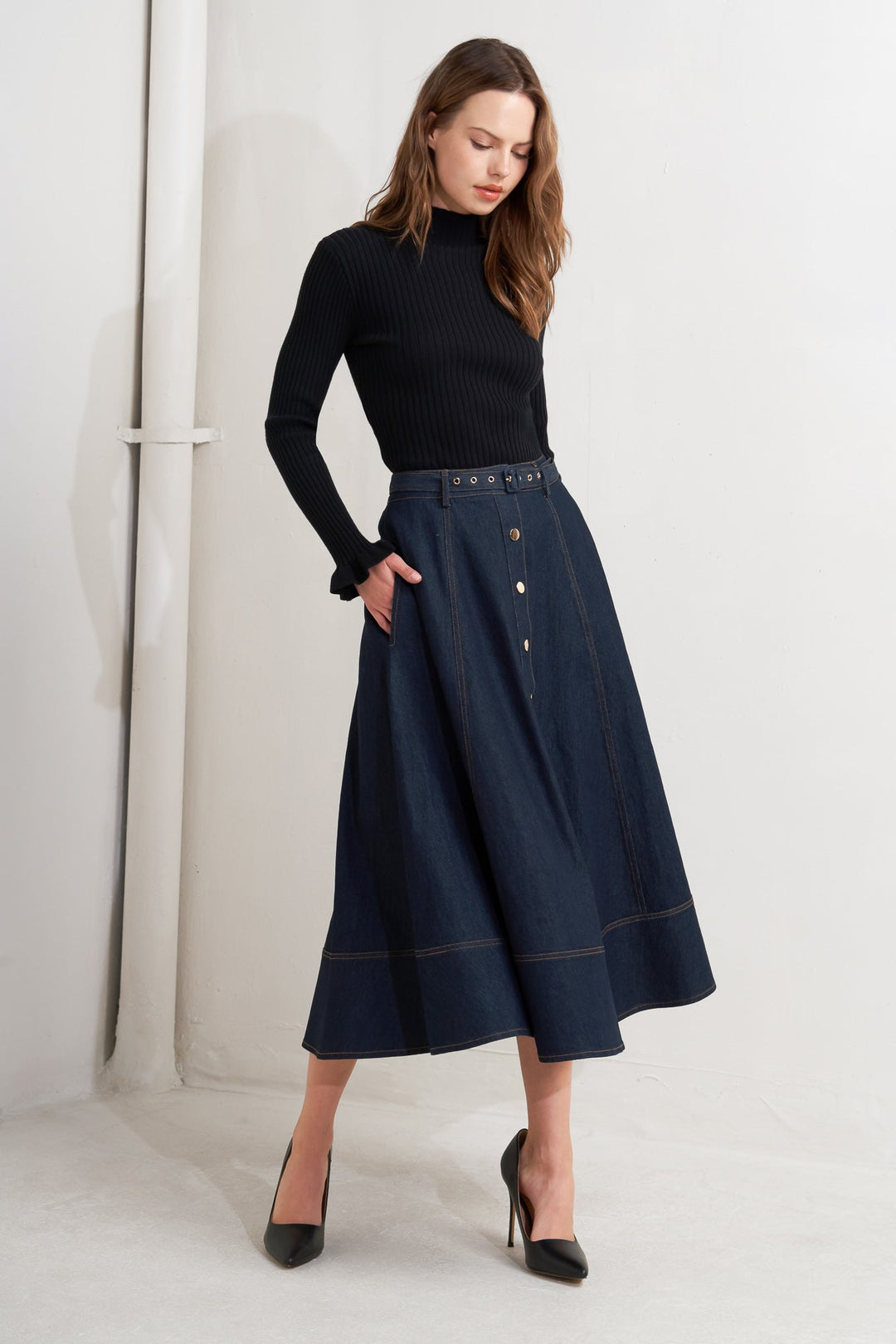 DENIM BALLET CIRCLE SKIRT