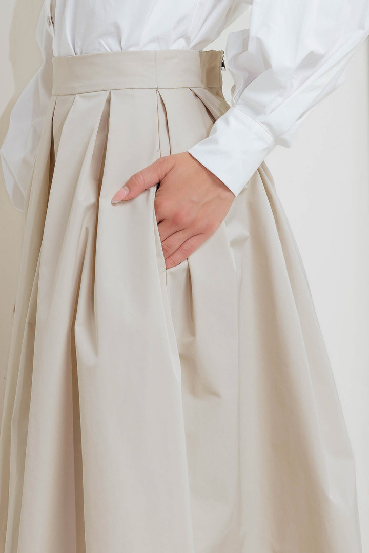 SOFT POEM WOVEN FULL MIDI SKIRT