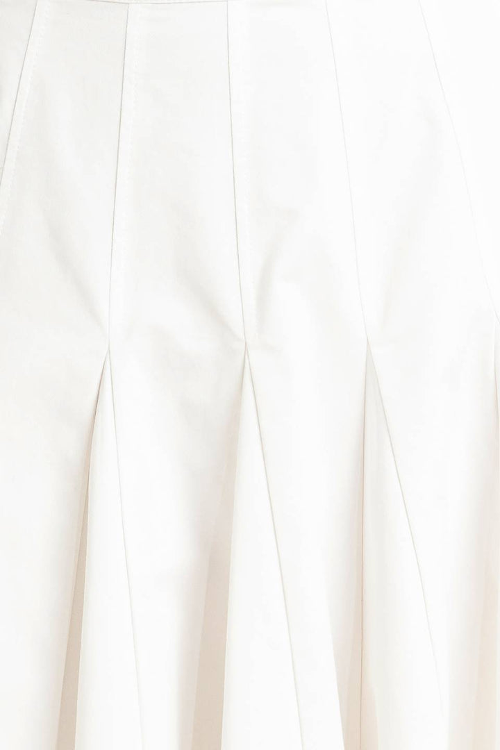 PALE FRAME WHITE WOVEN CIRCLE SKIRT