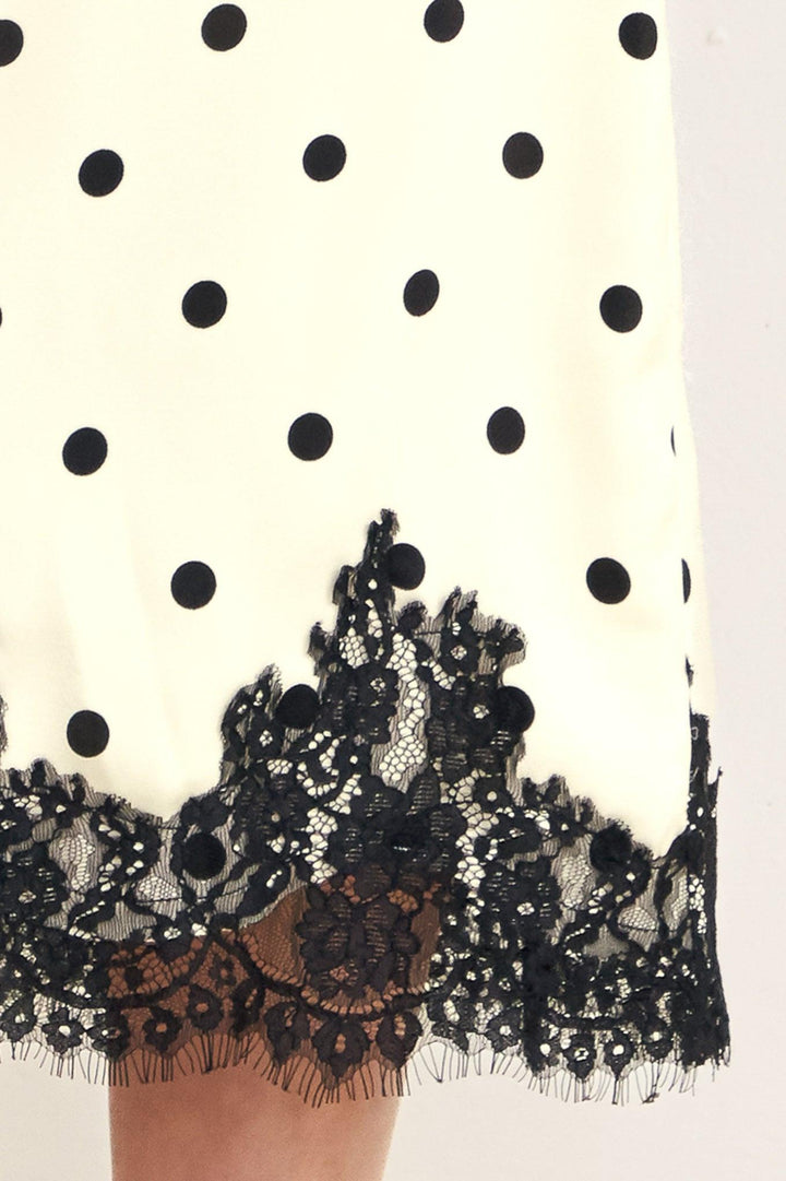 PARIS POLKA WOVEN MIDI PENCIL SKIRT