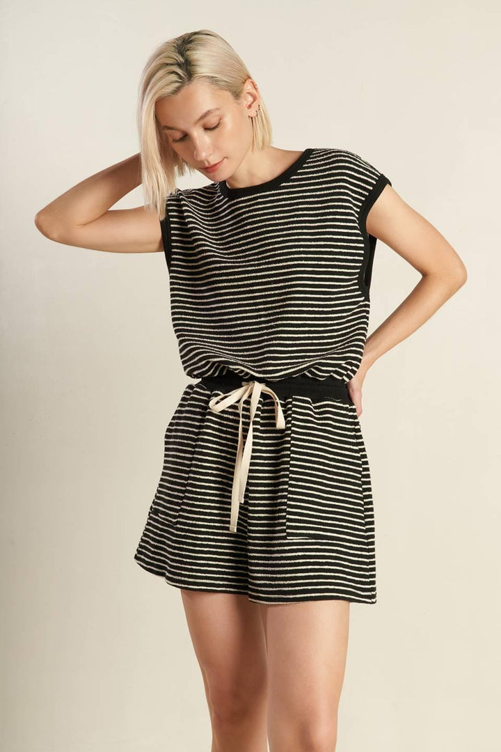 SUNSET COVE STRIP ROMPER