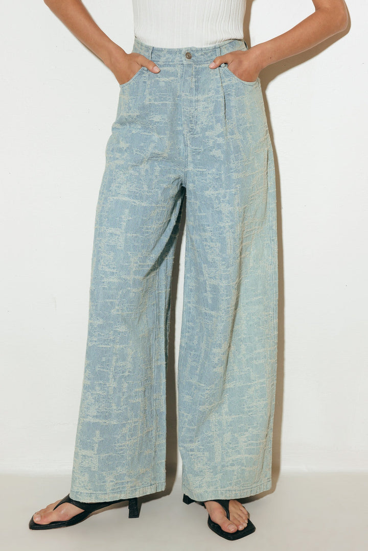 AIRY ROMANCE WIDE LEG DENIM PANTS