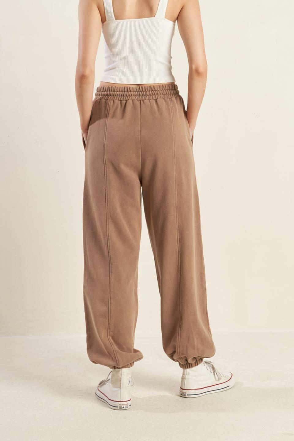 Back view of Delightful Drape French Terry Jogger Pants