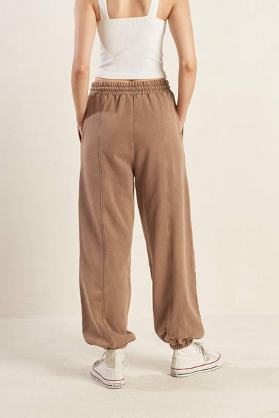 Back view of Delightful Drape French Terry Jogger Pants